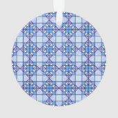 Gemütliches Blue Weathervane Quilt Block Geometric Ornament (Rückseite)