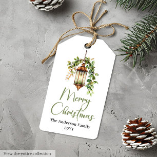 Gemütliches Bohemian-Watercolor-Christmas-Geschenk Geschenkanhänger