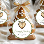 Gemütliches Boho-Neutralfarben-Weihnachtsgeschenk- Runder Aufkleber