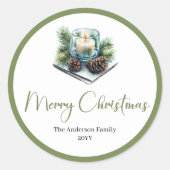 Gemütliches Boho-Neutralfarben-Weihnachtsgeschenk- Runder Aufkleber (Vorderseite)