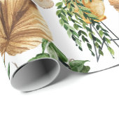 Gemütliches Boho Wasserfarbmuster Innenhaus Pflanz Geschenkpapier (Rolleneckpunkt)