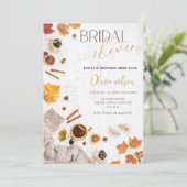 Gemütliches Brautparty-Herbstlaub im Herbst & warm Einladung (Stehend Vorderseite)