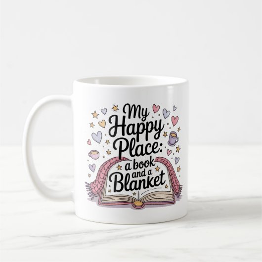 Gemütliches Buch und Blanket Pastel Whimsical Kaffeetasse (Links)