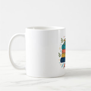 Gemütliches Bücherstapel-Teetassen-Buchgeschenk Kaffeetasse