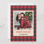 Gemütliches Buffalo Karierte Erinnerungen Foto Feiertagskarte (Vorderseite)