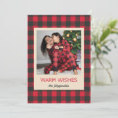 Gemütliches Buffalo Karierte Erinnerungen Foto Feiertagskarte (Stehend Vorderseite)