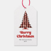 Gemütliches Büffelbaum-Geschenk-Tag Rot-Schwarz-Fe Geschenkanhänger (Rückseite)