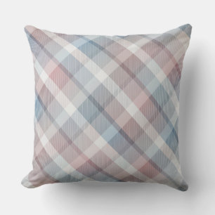 Gemütliches buntes Tartan kariert, pastellfarbenes Kissen