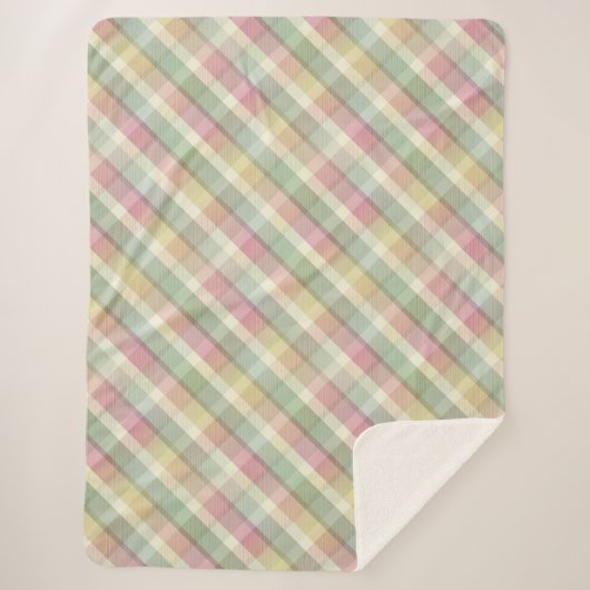 Gemütliches buntes Tartan Sherpa Blanket Sherpadecke (Vorderseite)