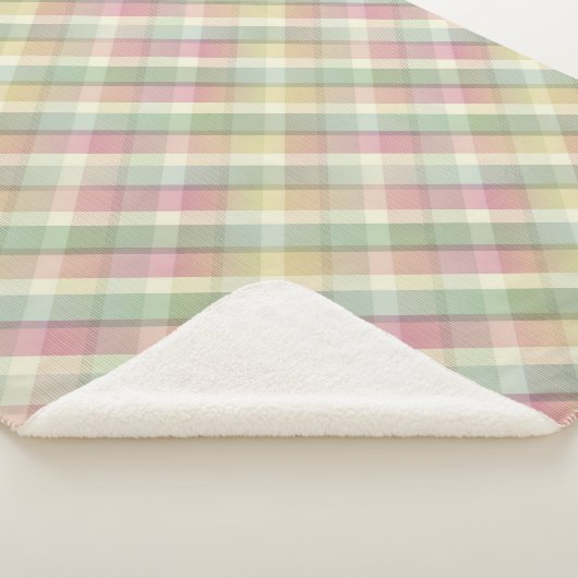 Gemütliches buntes Tartan Sherpa Blanket Sherpadecke (3/4)