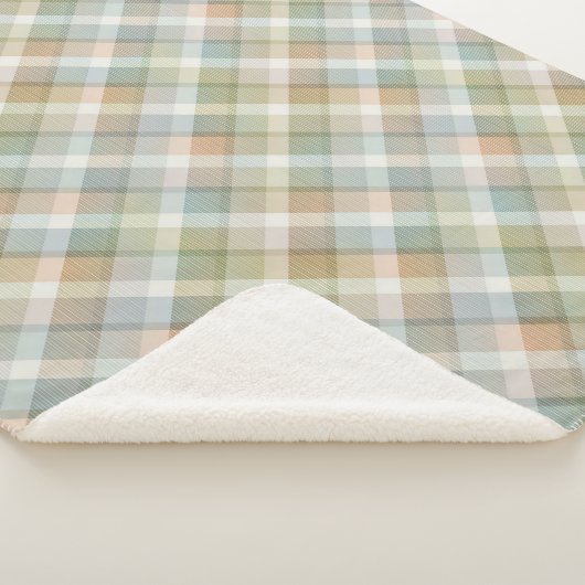Gemütliches buntes Tartan Sherpa Blanket Sherpadecke (3/4)