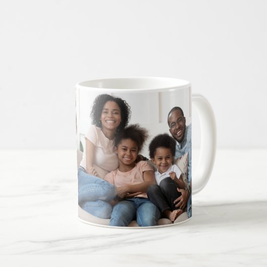 Gemütliches Burnt Orange Zwei Fotos mit Name Kaffeetasse (VorderseiteRechts)