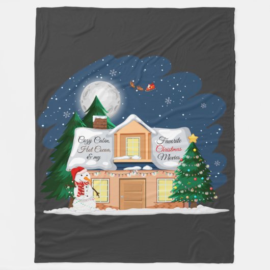 Gemütliches Cabin Hot Cocoa & Lieblingssendungen W Fleecedecke (Vorderseite)