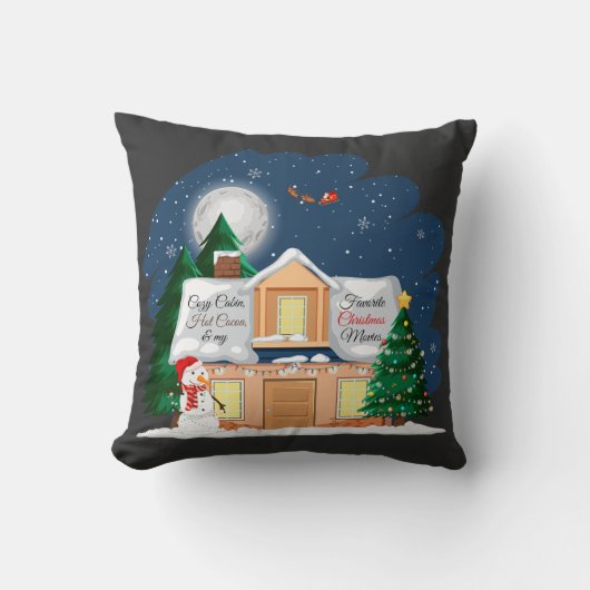 Gemütliches Cabin Hot Cocoa & Lieblingssendungen W Kissen (Vorderseite)