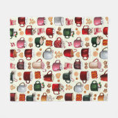 Gemütliches Cabin Hot Cocoa und Winter Leckereien Fleecedecke (Vorderseite (Horizontal))