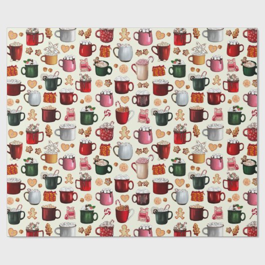 Gemütliches Cabin Hot Cocoa und Winter Leckereien Geschenkpapier (Flach)