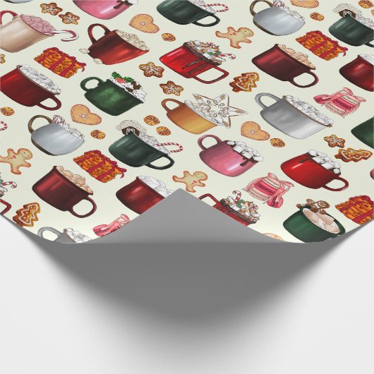 Gemütliches Cabin Hot Cocoa und Winter Leckereien Geschenkpapier (Ecke)