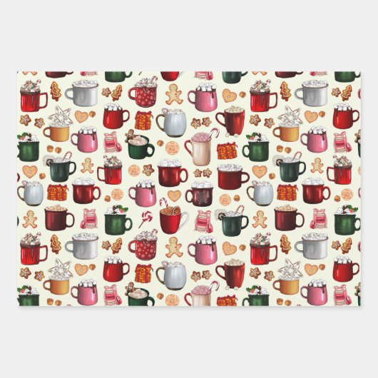 Gemütliches Cabin Hot Cocoa und Winter Leckereien Geschenkpapier Set (Vorderseite 3)