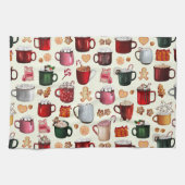 Gemütliches Cabin Hot Cocoa und Winter Leckereien Geschirrtuch (Horizontal)