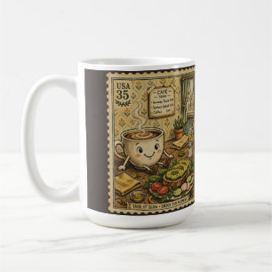 Gemütliches Café Avocado Toast - Vintage-Stempelku Kaffeetasse