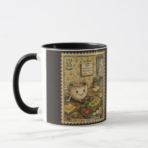 Gemütliches Café Avocado Toast - Vintage-Stempelku Tasse