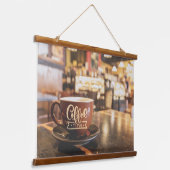 Gemütliches Café Moments Wandteppich Mit Holzrahmen (Gewinkelt)