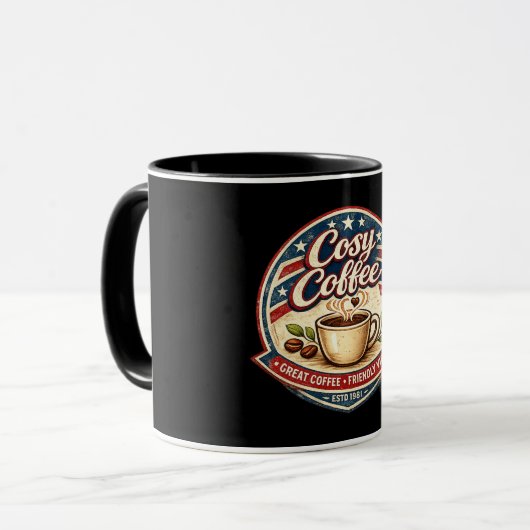 Gemütliches Café Tasse (Vorderseite Links)
