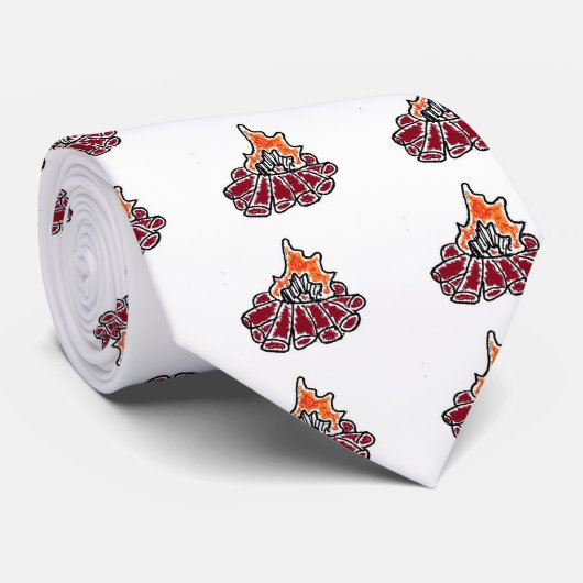 Gemütliches Campfeuer-Design Krawatte (Gerollt)