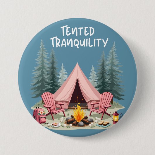 Gemütliches Camping Ästhetisches Glamping Zelt & C Button (Vorderseite)