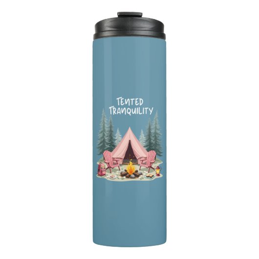 Gemütliches Camping Ästhetisches Glamping Zelt & C Thermosbecher (Vorderseite)