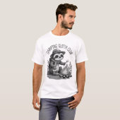 Gemütliches Camping Sloth Roasting Marshmallow Abe T-Shirt (Vorne ganz)