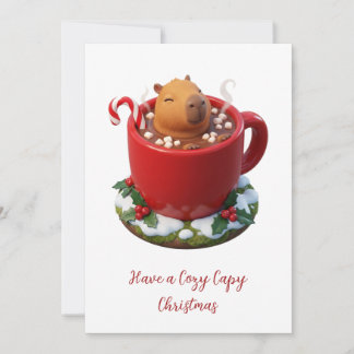 Gemütliches Capy-Weihnachten Capybara-Heißer Kakao Feiertagskarte