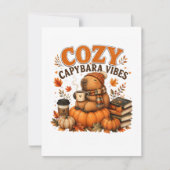 Gemütliches Capybara-Kürbis-Herbst Einladung (Vorderseite)