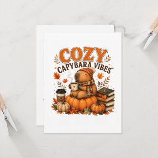 Gemütliches Capybara-Kürbis-Herbst Einladung