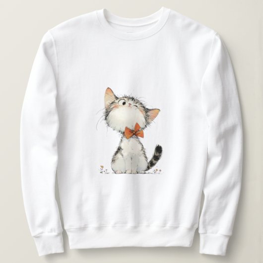 Gemütliches Cat Sweatshirt - purpurer, stilvoller (Design vorne)
