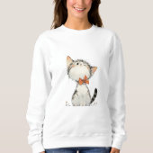 Gemütliches Cat Sweatshirt - purpurer, stilvoller (Vorderseite)