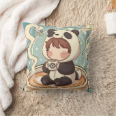 Gemütliches Chibi-Panda-Kaffeekissen Kissen (Decke)