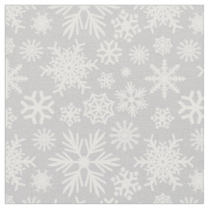Gemütliches Chic Grau Winterschneeflocken Muster Stoff