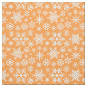 Gemütliches Chic Orange Winterschneeflocken Muster Stoff (Muster)