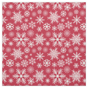 Gemütliches Chic Red Winter Snowflakes Muster Stoff