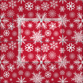 Gemütliches Chic Red Winter Snowflakes Muster Stoff (Kachel)
