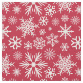 Gemütliches Chic Red Winter Snowflakes Muster Stoff (Nahaufnahme)