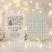 Gemütliches Chinoiserie Sage Green Pink Weihnachts Einladung