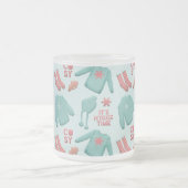 Gemütliches Collage Winter Mode Muster Aquamarin u Mattglastasse (Mittel)