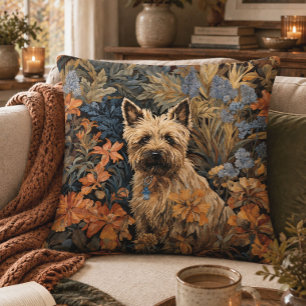 Gemütliches Cottage Cairn Terrier Vintage Botanica Kissen