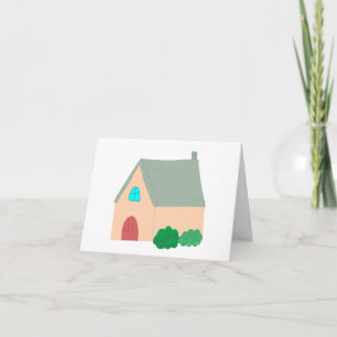 Gemütliches Cottage Mit Roter Tür Heim Geschenk Dankeskarte