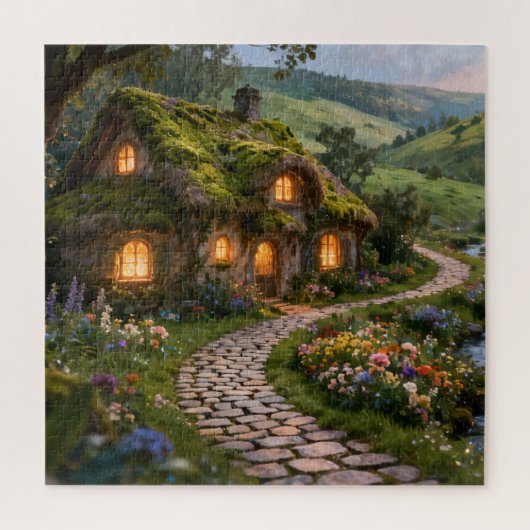 Gemütliches Cottage-Pfad-Puzzle Puzzle (Vertikal)