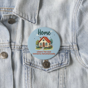 Gemütliches Cottagecore-Heim Whimsical-Haus-Kunst Button