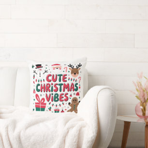 Gemütliches "Cute Christmas Vibes"-Kissen Kissen