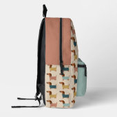 Gemütliches Dackel-Pullover-Muster Bedruckter Rucksack (Links)